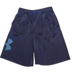5/$55 Under Armour navy blue & light blue basketball shorts, M